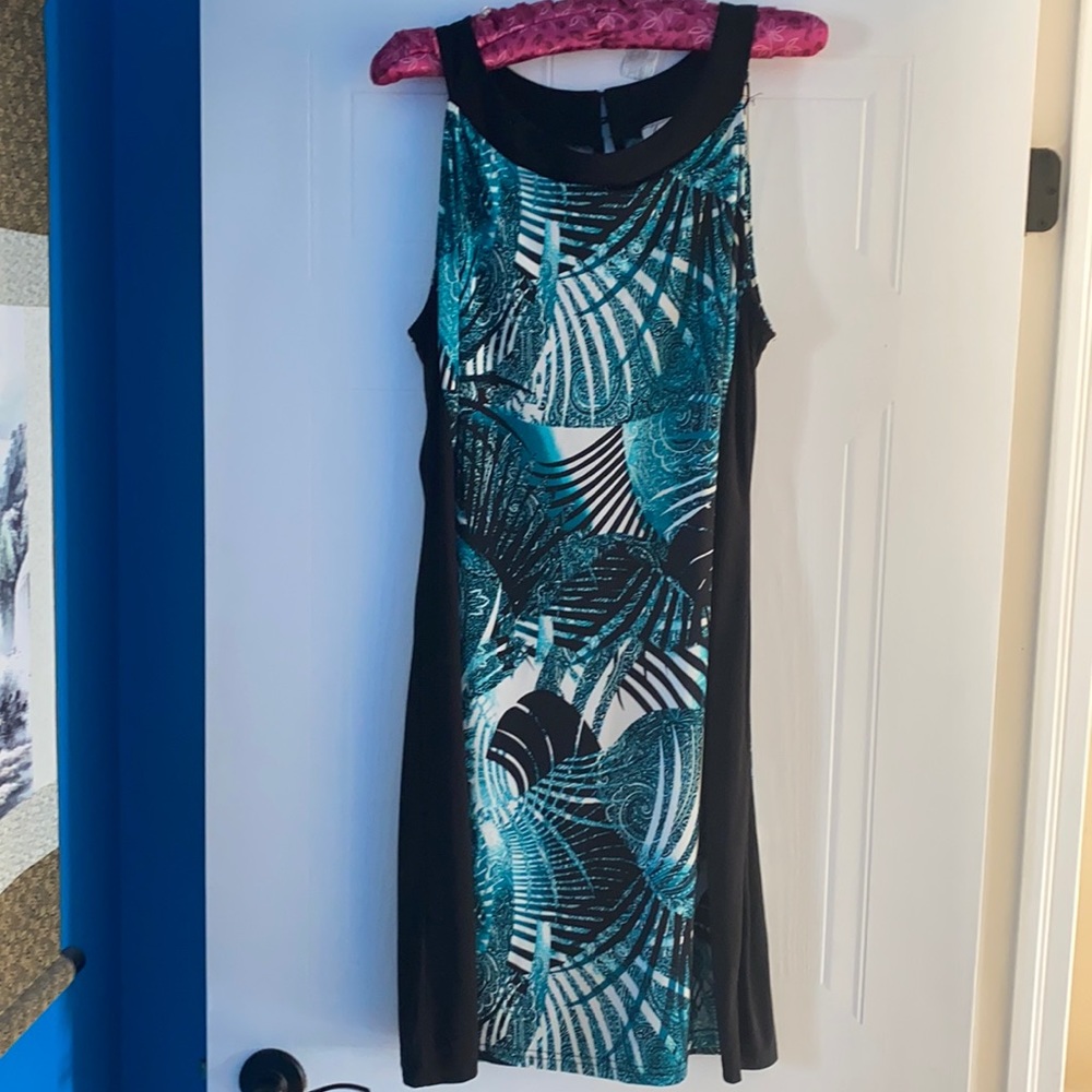 Teal and black dress